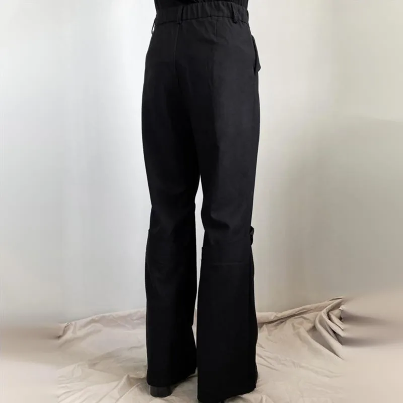 WVGA Autumn Winter New Men's Elegant Sueded Geometric Design Trendy Dark Style Pants Niche Chic Casual Straight Trousers W26785