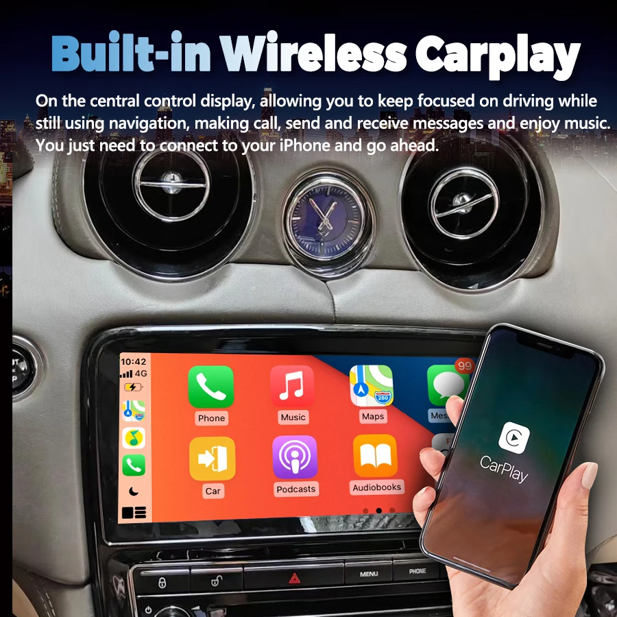 شاشة 10.25 بوصة لسيارة جاكوار XJL XJ 351 2010-2018 أندرويد نظام تحديد المواقع ستيريو CarPlay 4G مشغل فيديو الوسائط المتعددة الملاحة Autoradio