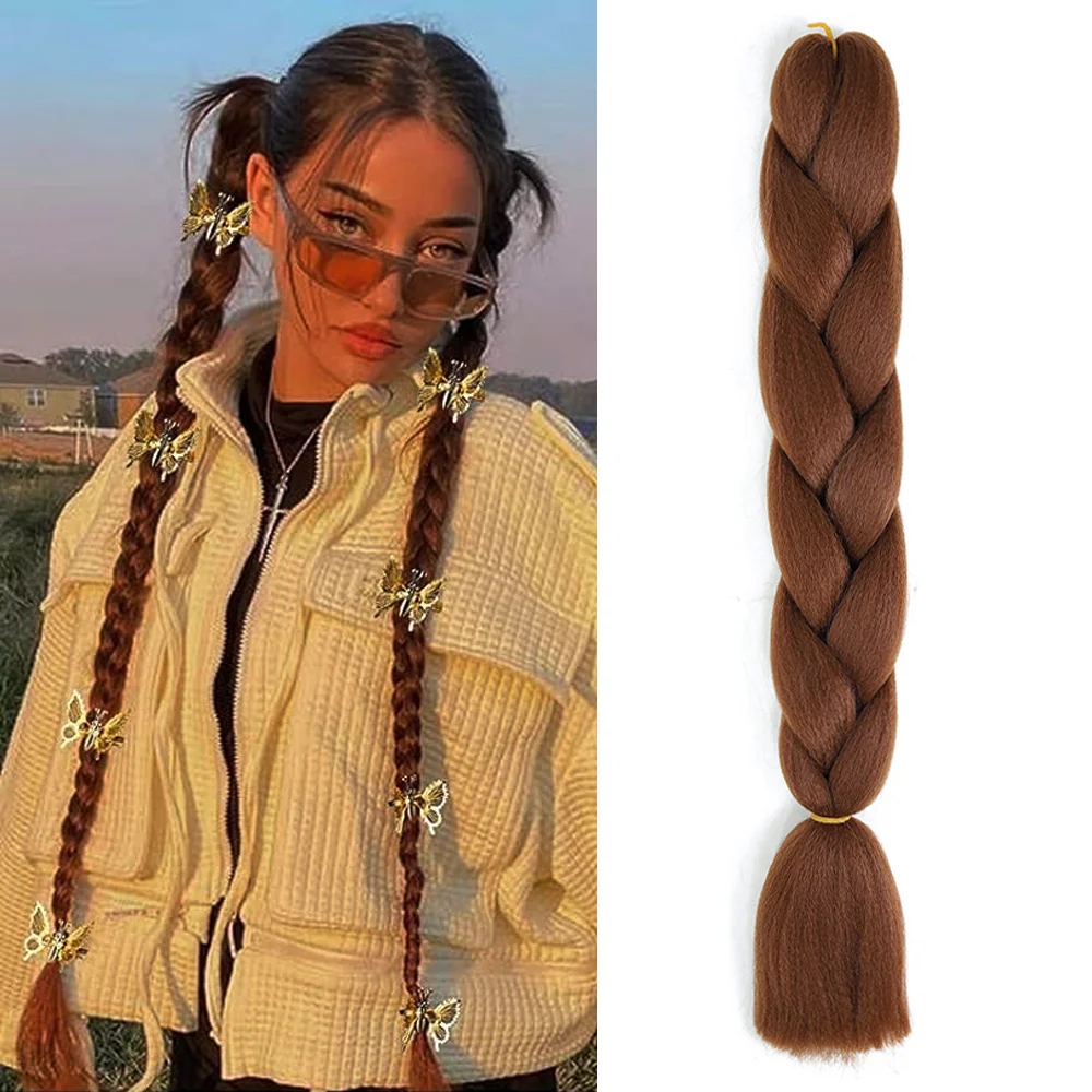 Synthetic Braiding Hair Hair Braid Extensions For Women Braiding Hair Pre Stretched Colored Hair Extensions For Braiding Jumbo