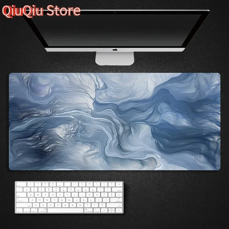

Black Gray Line Cloud Art Desk Mat Gaming Mouse Pad Large Mousepad Gamer Accessories XXL PC Computer Keyboard Extended Pad