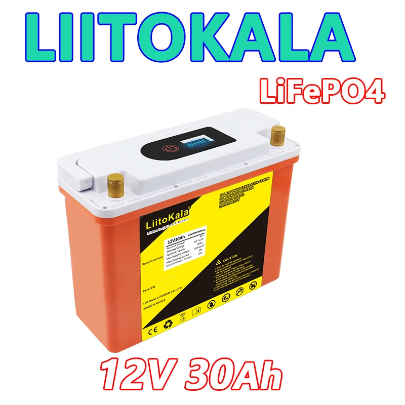 LiitoKala 12.8 فولت 30A 90Ah Lifepo4 بطارية حزمة ليثيوم فوسفات الحديد بطاريات دورة عميقة لمحرك القارب العاكس الاتحاد الأوروبي الولايات المتحدة الضرائب Fre