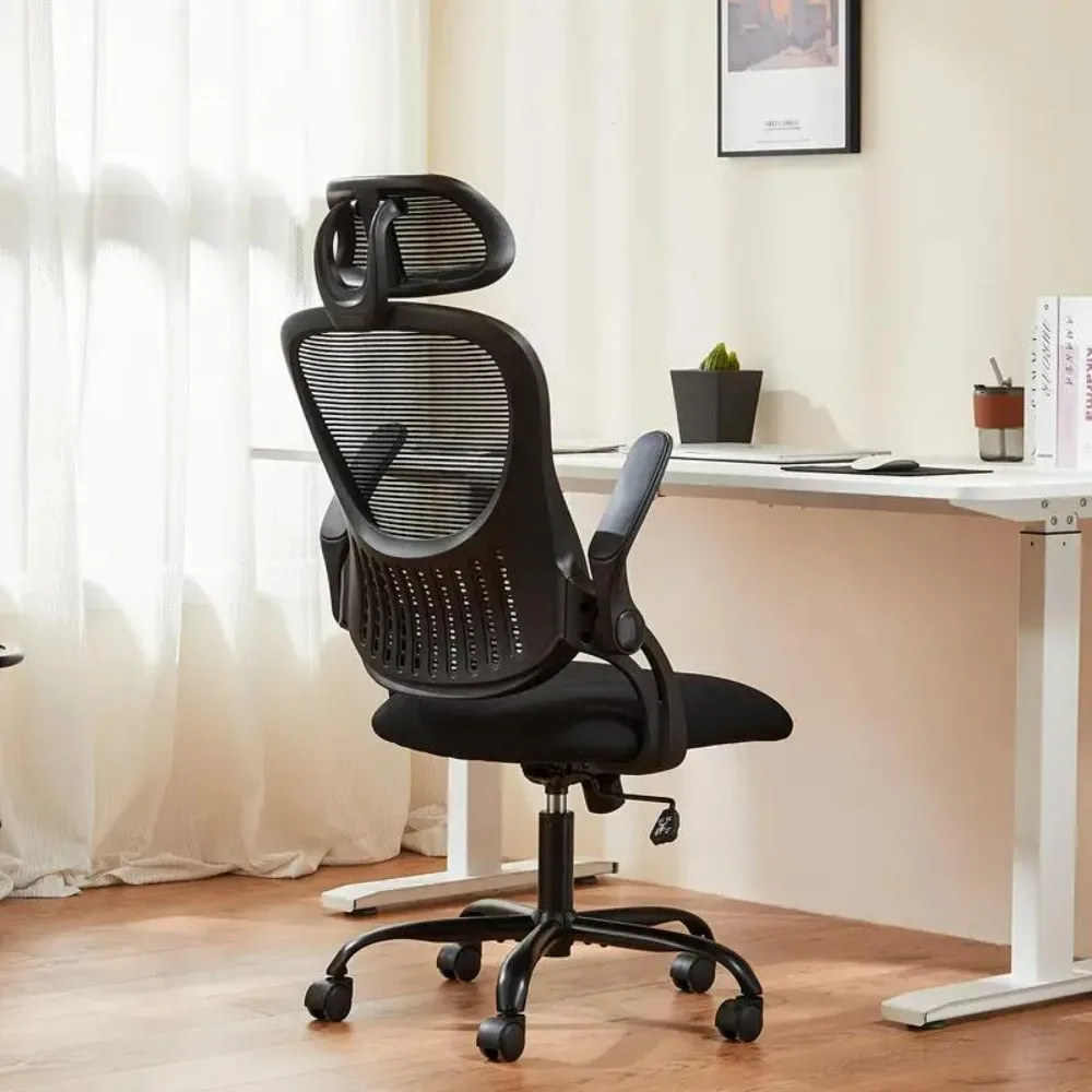 

Ergonomic High-Back Mesh Reclining Office Chair with Adjustable Headrest and Flip-Up Armrests