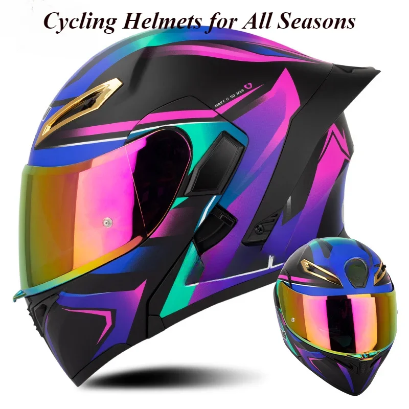 

Wide Vision Excellent Protective Performancal Motorcycle Latest Upgrades Full Face Helmet Cycling Helmets for All Seasons