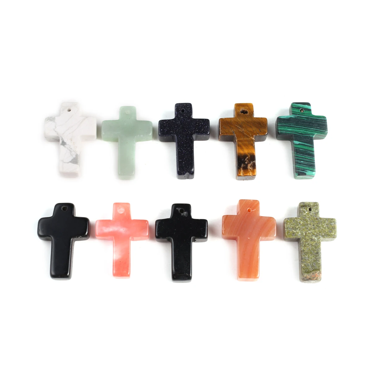 Charms natürliche Achate Anhänger Kreuzform Naturstein Anhänger für Frauen machen DIY Schmuck Halskette Accessoires zufällige Farbe