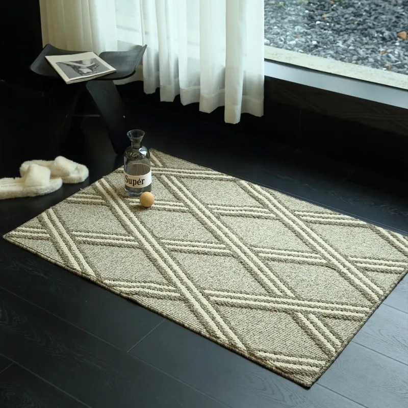 Entryway: High-end Feeling. Door Mat At The Entrance. Foot Mat in The Foyer. Wool-like Carpet in The Living Room.