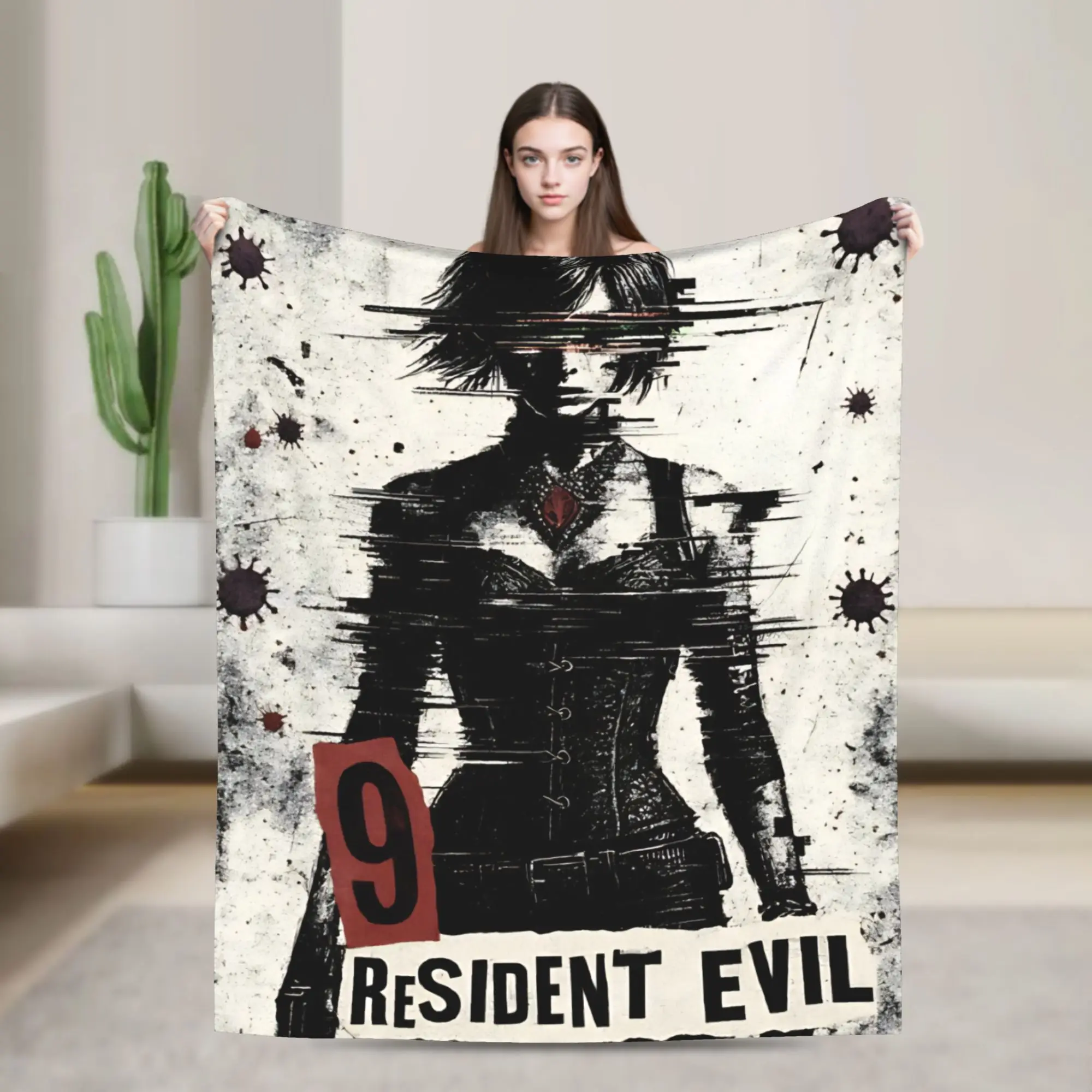 

Residents Evils Glitch Horror Survival Flannel Blanket Fashion Throw Blankets for Home 150*125cm Rug Piece,