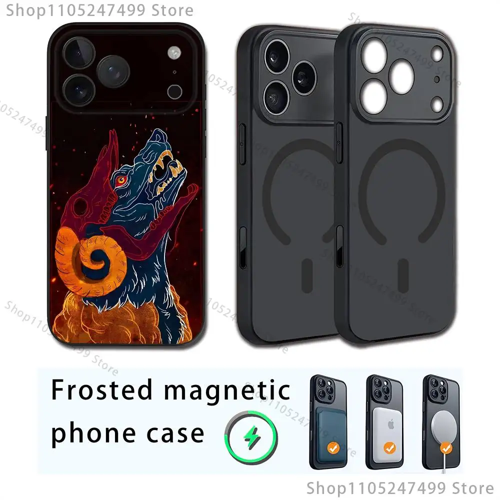 Schapen in wolf's kleding kunst Telefoonhoesje voor iPhone17,16,15,14,13,12,11,Pro,Max,Plus,Mini,SE4,Magnetisch Magsafe Draadloos opladen