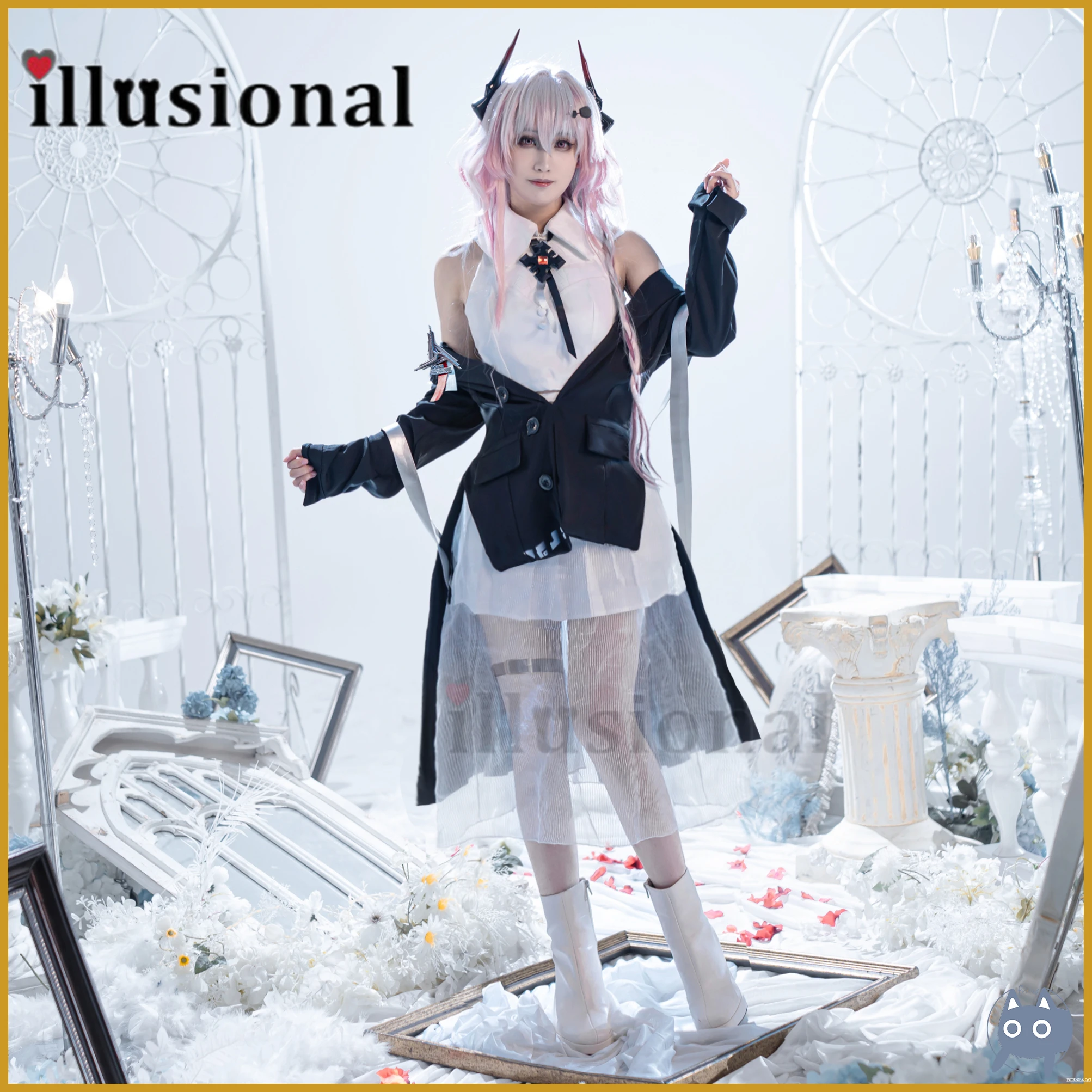 illusional Arknights Theresa Cosplay Costume Game Civilight Eterna Theresa Unifrom Dress Halloween Costumes Female