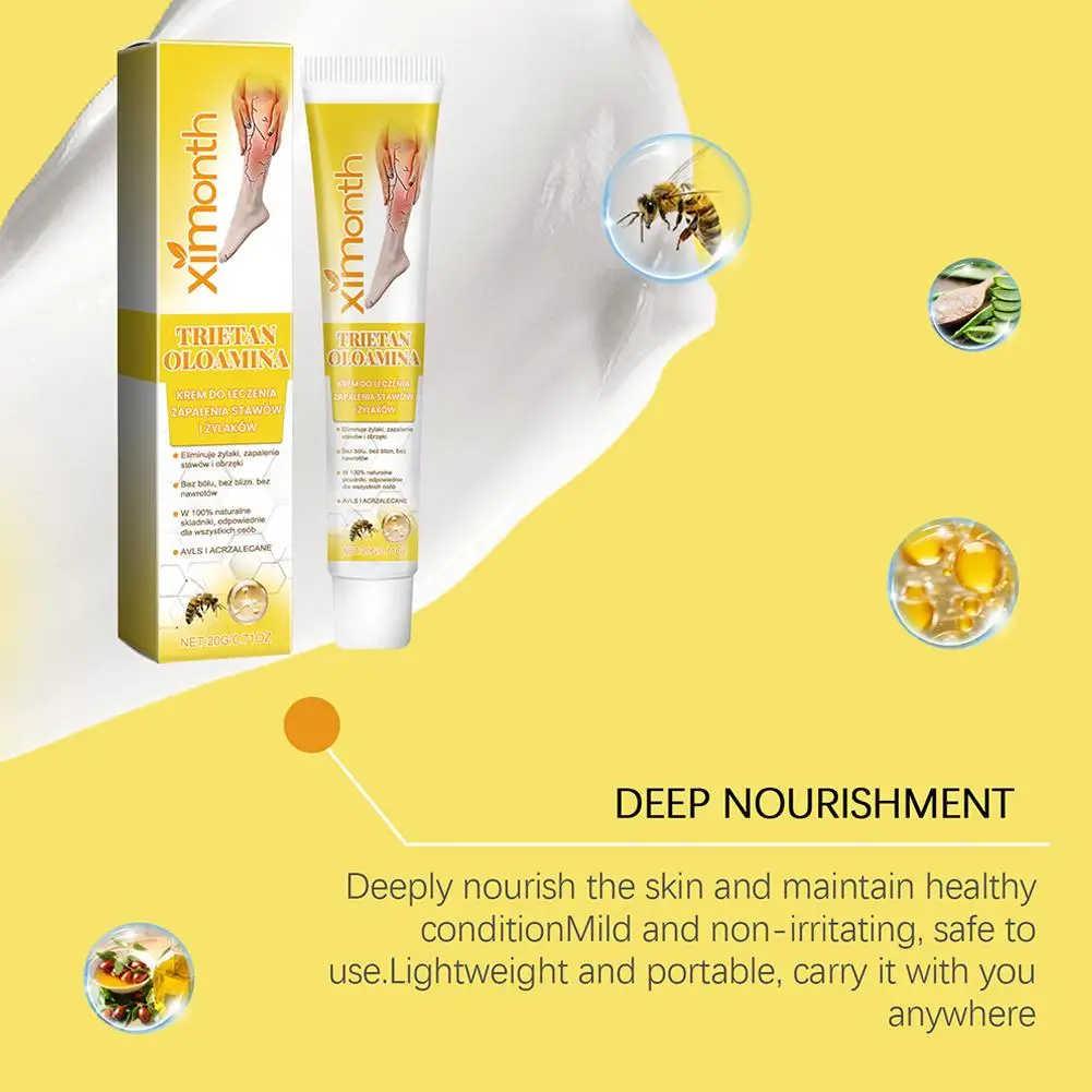 2x 20g Bee Varicose Veins Cream Bee Professional Treatment Gel Bee Cream New Zealand Bee Cream