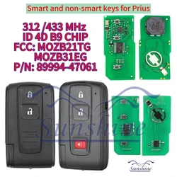 Fob chave esperto para Toyota Prius, chave do carro da luz do sol, MOZB21TG, 312MHz, 433MHz, ASK, 2004-2009, P, N: 89994-47061