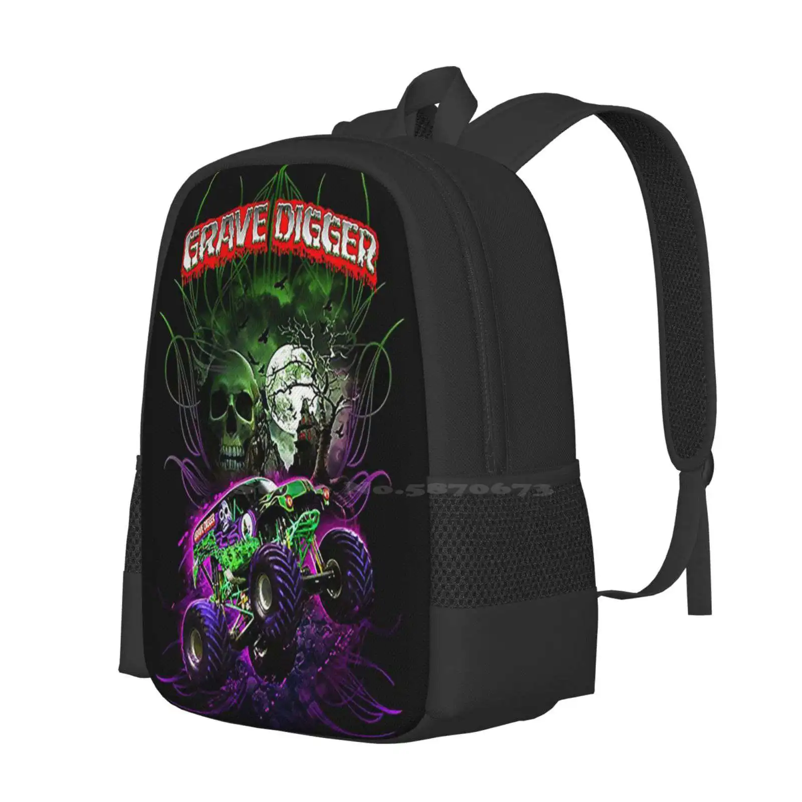 Grave Digger Monster Jam Monster Truck School Bag Big Capacity Backpack Laptop Monster Truck Boys Monstertruck Bog Truck Show