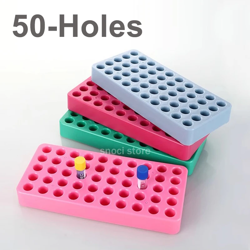 Plastic Test Tube Rack 50-hole，Micro-centrifugal Pipe Rack，Centrifugal Test Tubing Rack Stand Bracket Sampling Tube Storage