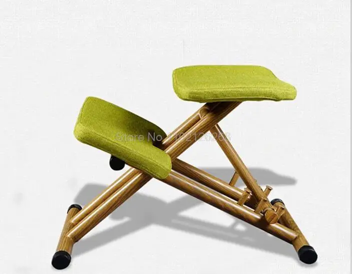 

Ergonomically Designed Kneeling Chair Green Fabric Cushion Modern Office Computer Chair Ergonomic Posture Knee Chair Design