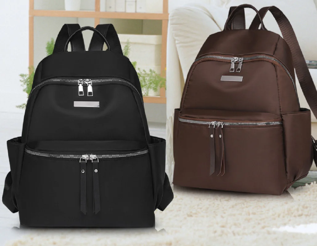 

New Large Capacity Travel Backpacks Women's Fashion Waterproof Oxford Double Zipper Shoulder Bags Totes School Bag Knapsack