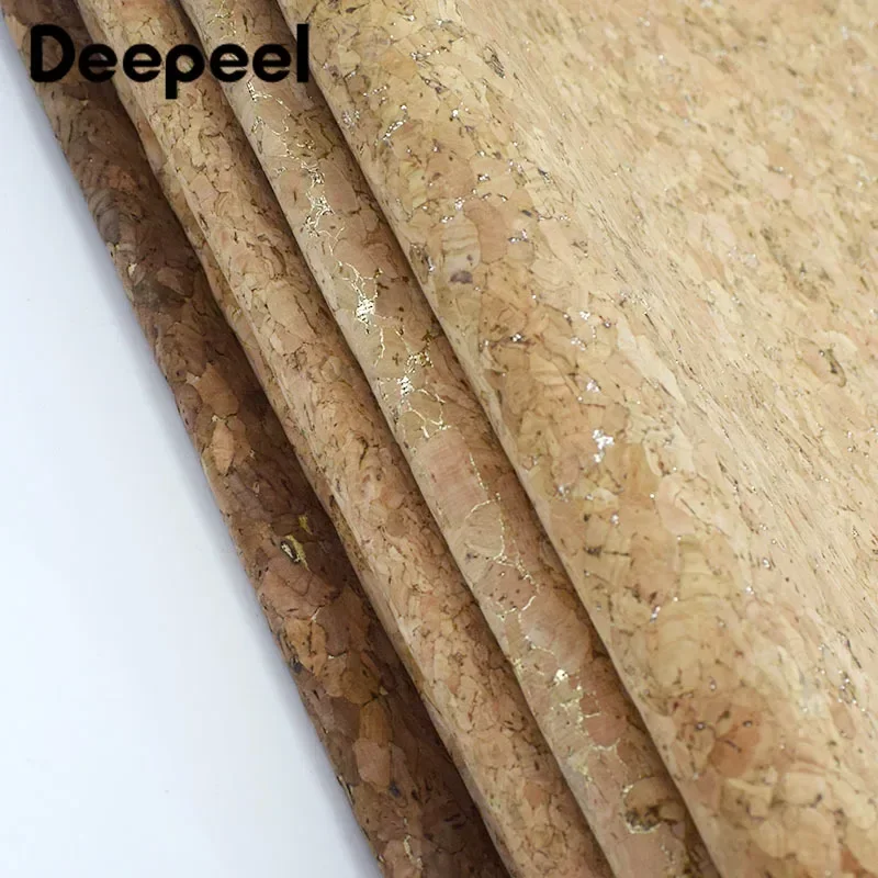 90x140cm Deepeel 0.5mm Pure Natural Cork Leather Fabric Synthetic Wood Grain Background Shoes Handbag Decor Home Furniture