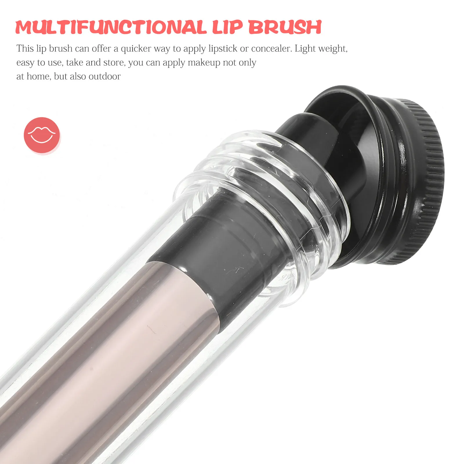 

2Pcs Silicone Lip Brush Multipurpose Lipstick Concealer Applicator Portable Lip Balm Makeup Tools Dustproof Concealer Brush Wand