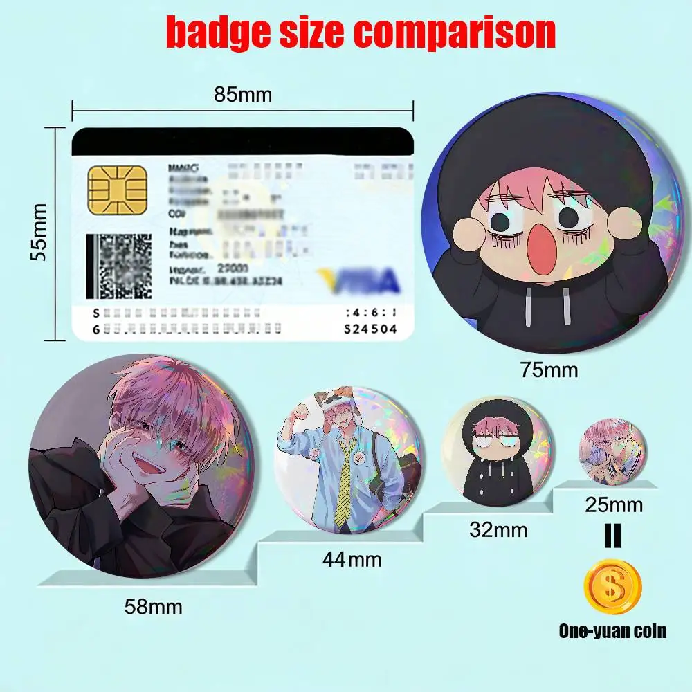 Two Faced Idol Tamon Fukuhara Laser reflective round badges pins bag clothing decorations collectibles gifts for friends