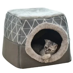 New 2024 Closed Winter Dog House Bed Soft and Comfortable Pet Mat Small Dogs and Cats Warm Cave Igloo Pet Bed