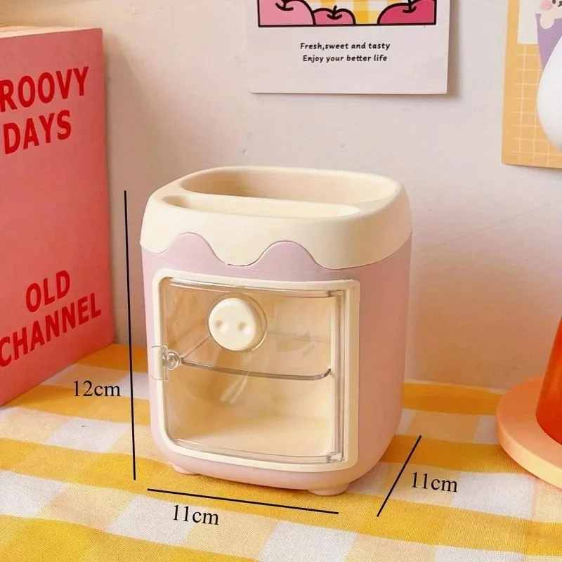 Creative Multi Grid Little Pig Pen Holder Cartoon Cute Girl Heart Student Office Stationery Storage Rack For Home School JJ4580