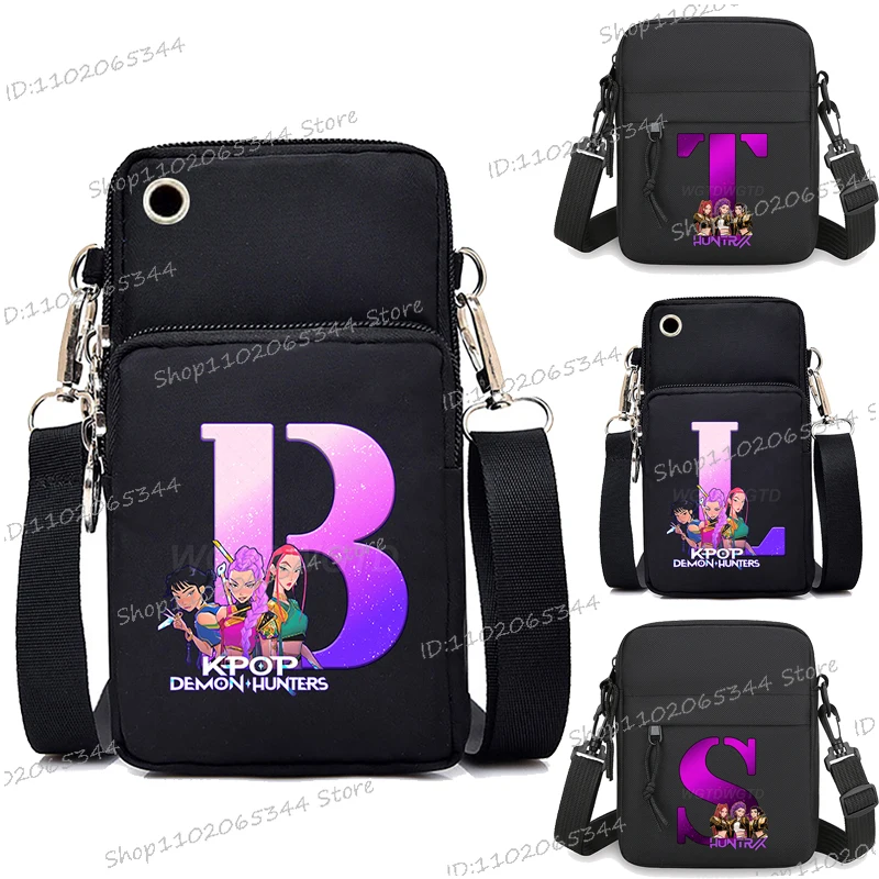 

Mobile Phone Bag Women Men Anime Cartoon 26 Alphabet Print Portable Crossbody Bags 2025 Anime Shoulder Purses and Handbags