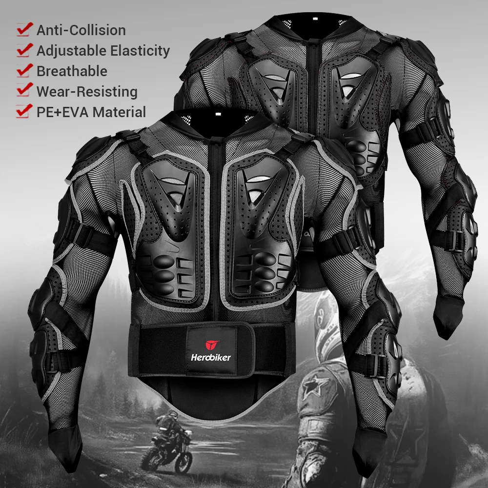 

Motorcycle Motocross Full Body Protect Armor Shock Resistant Motorbike Jacket Armour Riding Travelling Men Body Protection