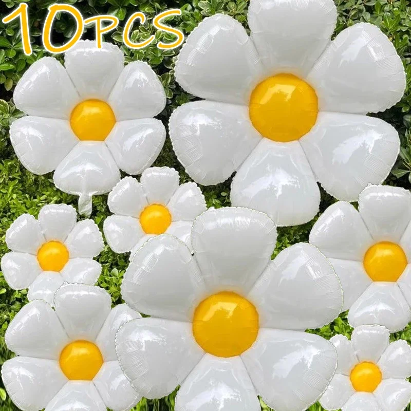 

Daisy Balloon Huge White Flower Aluminum Foil Balloons for Birthday Baby Shower Wedding Daisy Party Decorations Supplies