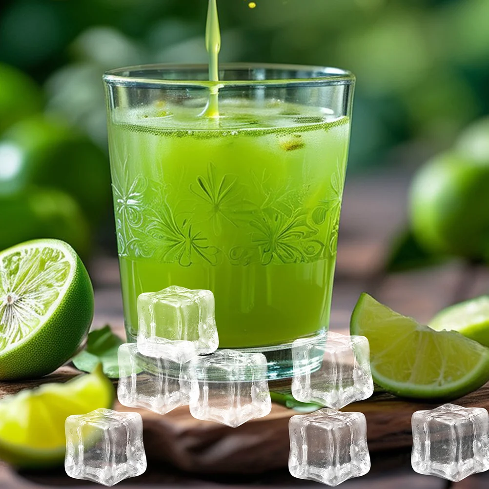 120 قطعة مكعبات ثلج من الأكريليك الشفاف غير قابلة للاذوبان وقابلة لإعادة الاستخدام لحشو المزهرية مبعثر طاولة الحفلات 18 مللي متر #4