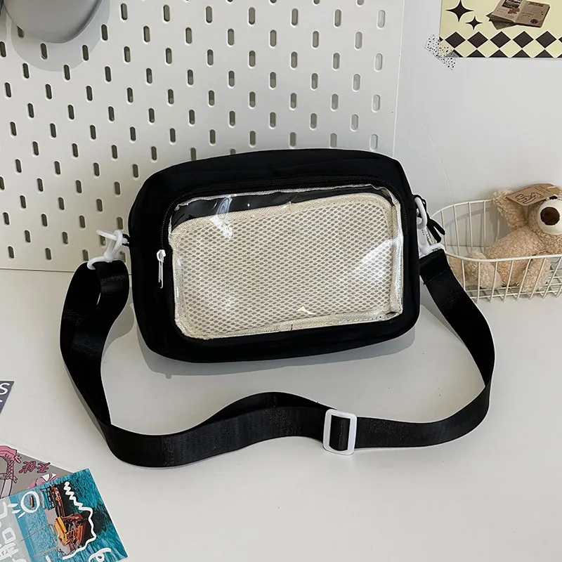 Neue Süße Mini-Ita-Schultertasche für Mädchen, Transparente Comic-Tasche, Kleine Crossbody-Tasche für Handy, DIY-Display-Puppen-Abzeichen-Handtasche – Detail 7