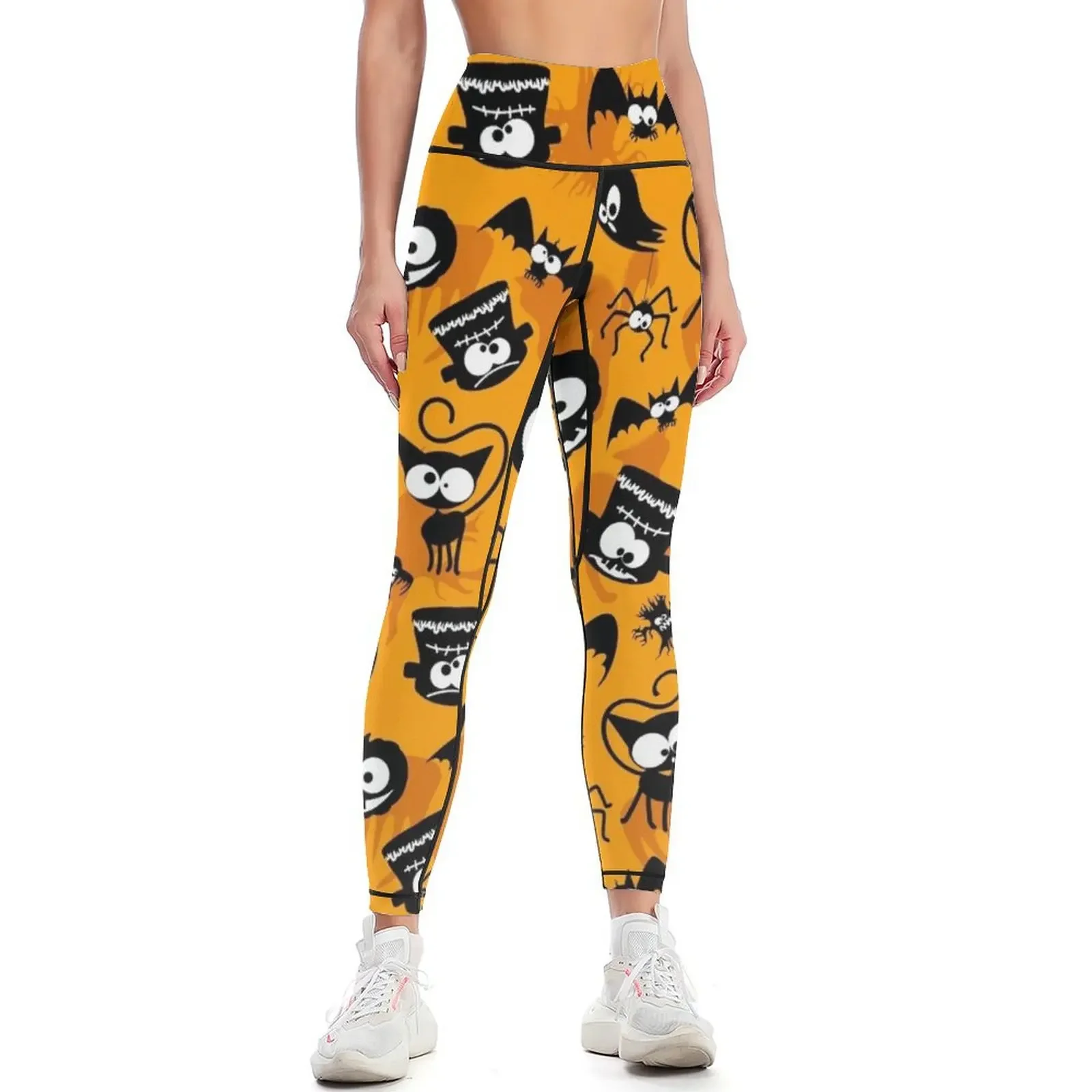 

Halloween Fun and Creepy Cute Characters Pattern Leggings sports woman gym harem pants sport legging Womens Leggings