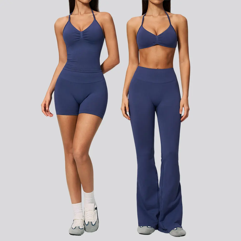 2-個のシームレスヨガセット女性のセクシーなトラックスーツワークアウトセットジム服プッシュアップフィットネスランニングスポーツウェアスポーツブラレギンススーツ