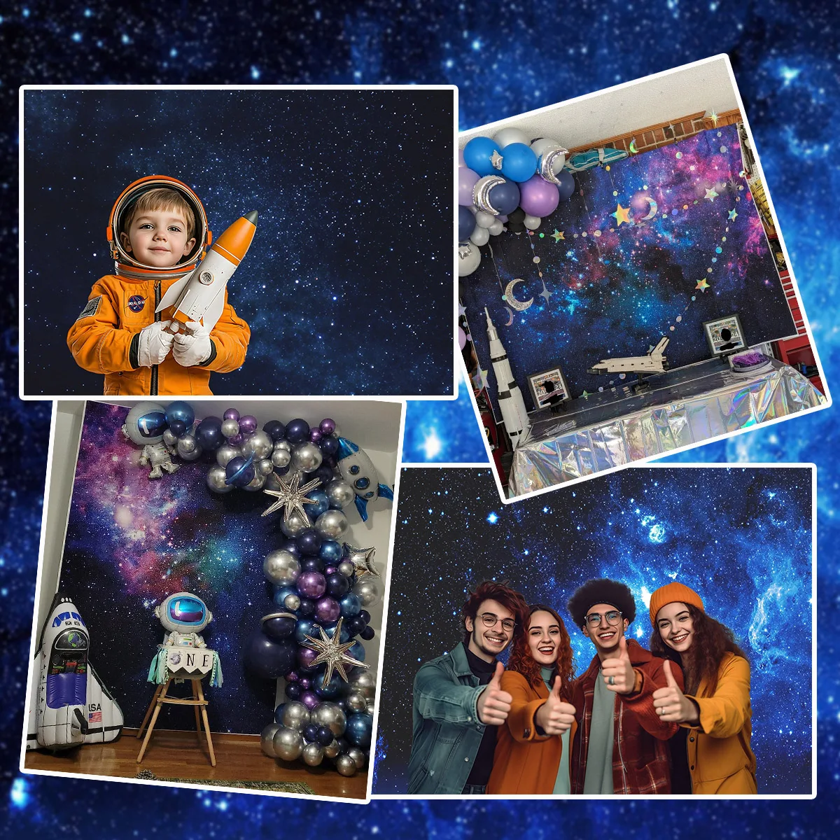 Starry Dark Sky Night Photography Backdrop, fundo completo personalizado para o bebê, Children Portrait Photocall, Photo Studio