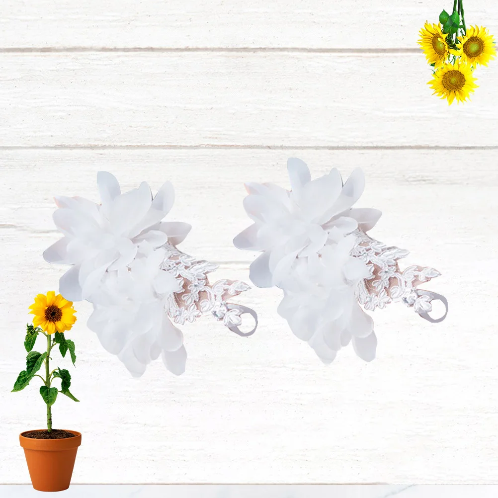 

1Pair Princess Gloves for Girls Flower Girl Gloves Short Elegant Wrist Flower Accessory for Wedding Party Baptism Communion