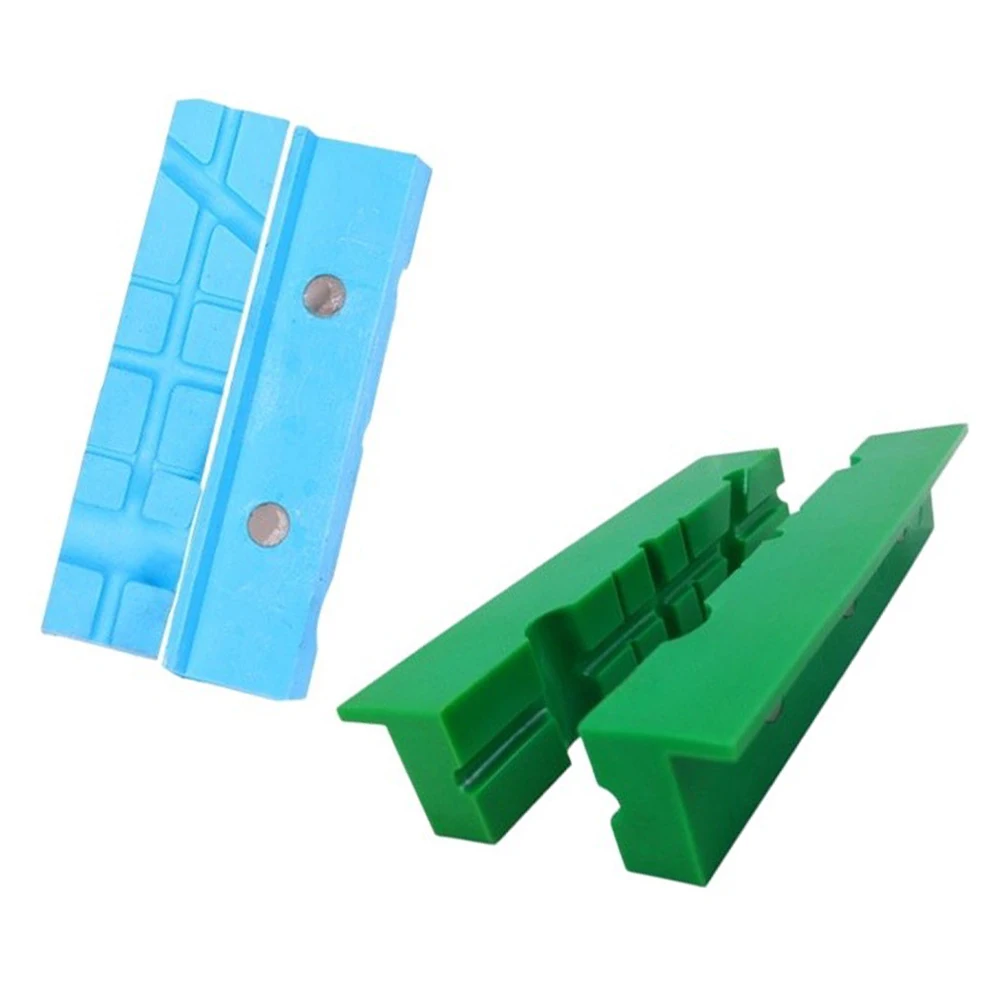 Clamping Pads for Vise Featuring Magnetic Aluminum Body Rubber Dampening and Grip Enhancing Texture 4 5 6 inch