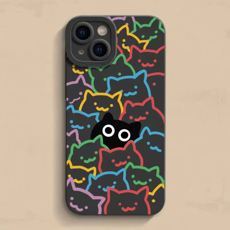 A Black Cat Print Phone Case For Samsung S26 5G Cases Galaxy A56 A36 A16 A35 A55 A34 A54 A53 S25 Ultra S24 FE S23 Plus S22 Cover