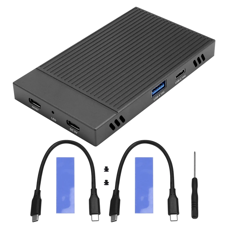 

HDD Enclosure M.2 Nvme Dual Bay HDD Enclosure Gen2 10Gbps HUB Docking Station HDD Accessories