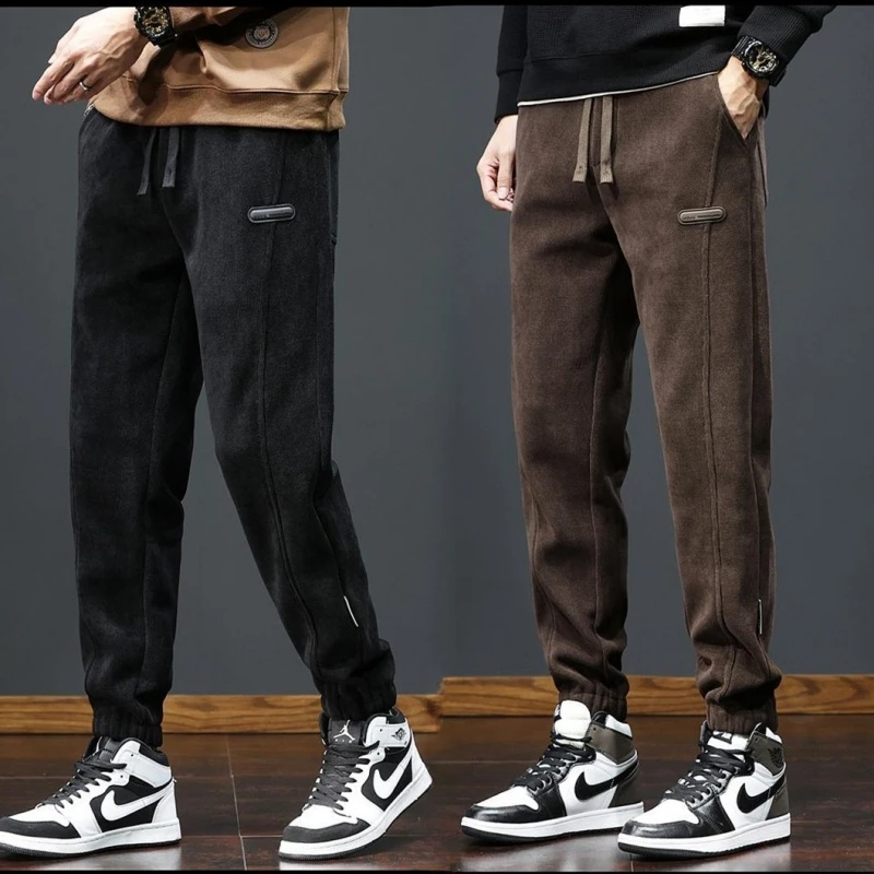 

Men's Work Pants Winter Thiened Corduroy Loose Fit Waist Trousers for Office And Outdoor Wear Non-Magnetic No Iron