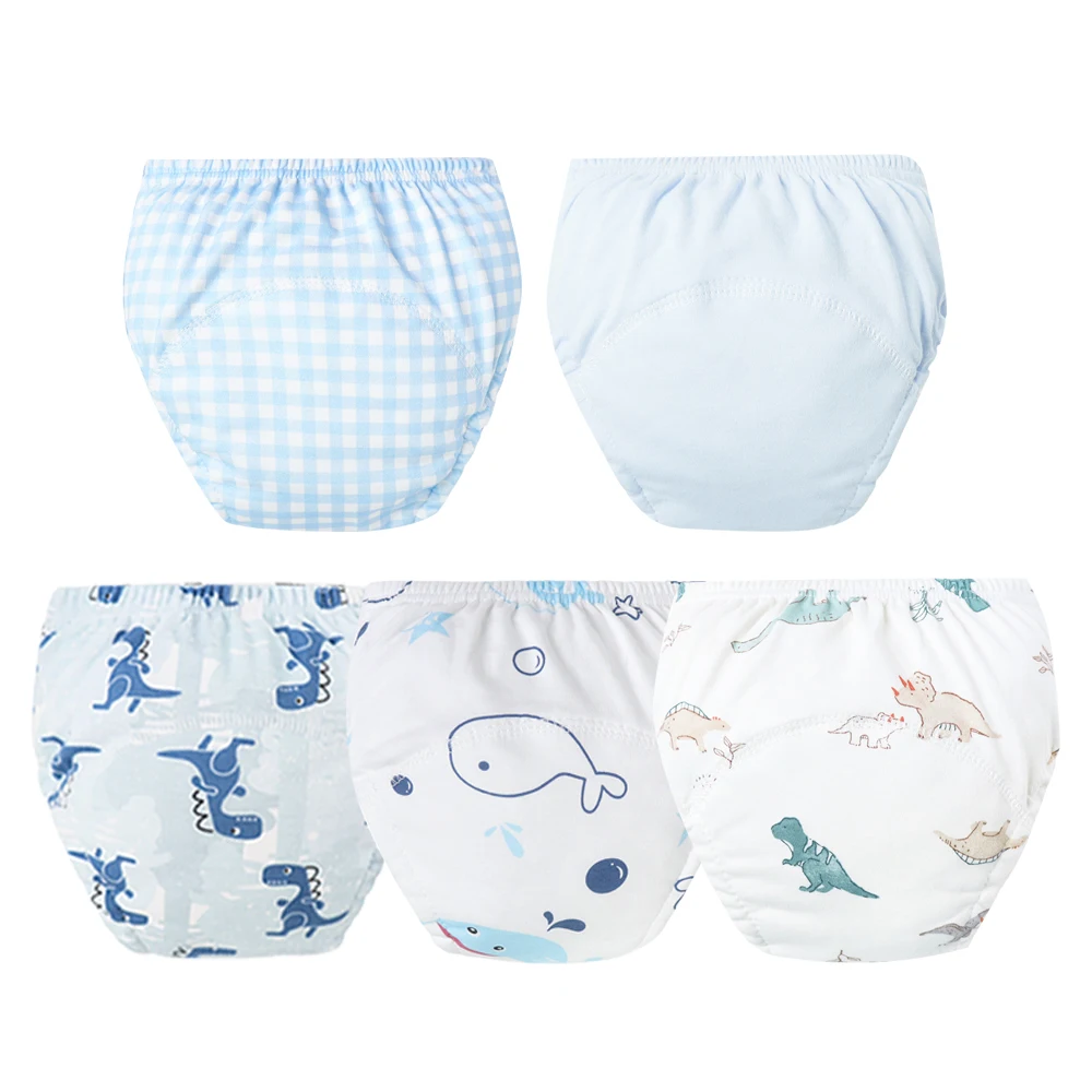 Reusable Washable Potty Training Pants, Waterproof Cotton Training Underwear for Boys & Girls, Overnight Absorbent Pull Up Pants