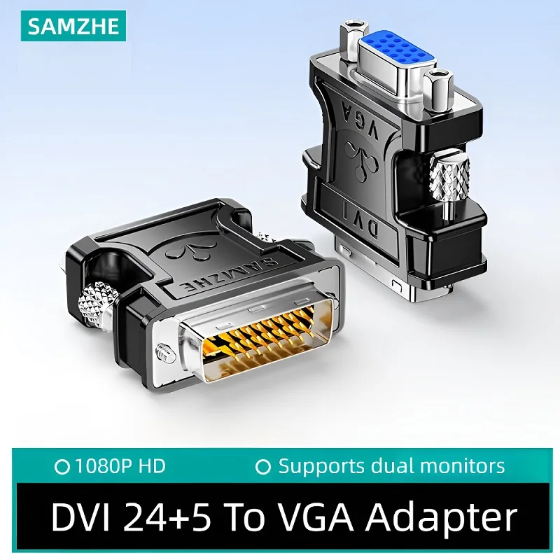 SAMZHE 24+5 DVI-I Male naar VGA Female Adapter Video Converter HDTV LCD Monitor Adapter DVI naar VGA voor HDTV PC Projector