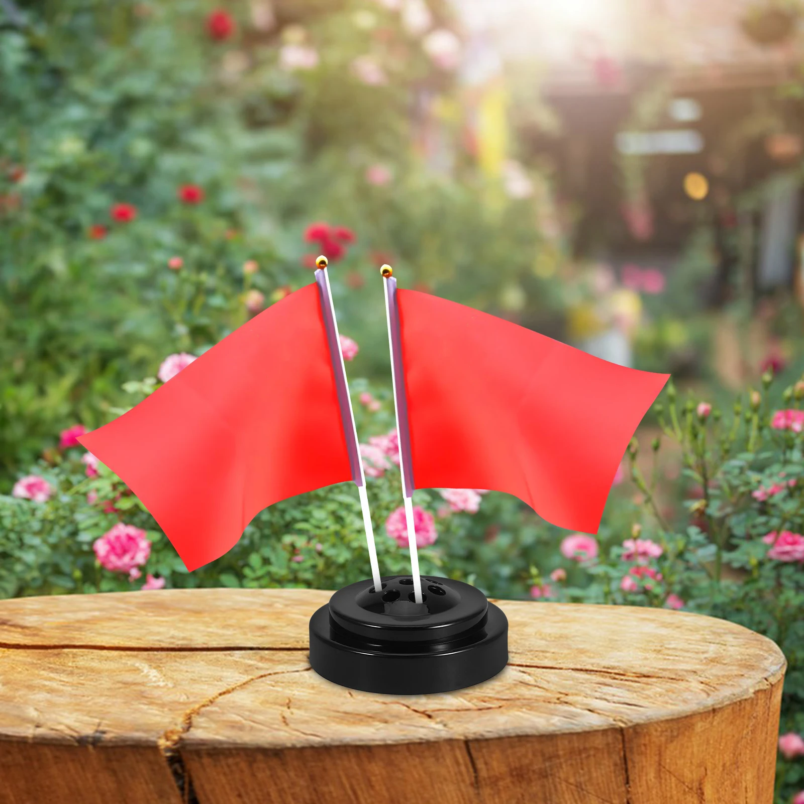 

3 Pcs Flagpole Base Mini Flags Holder Stands Small Decorate Desk Plastic Outdoor Holders