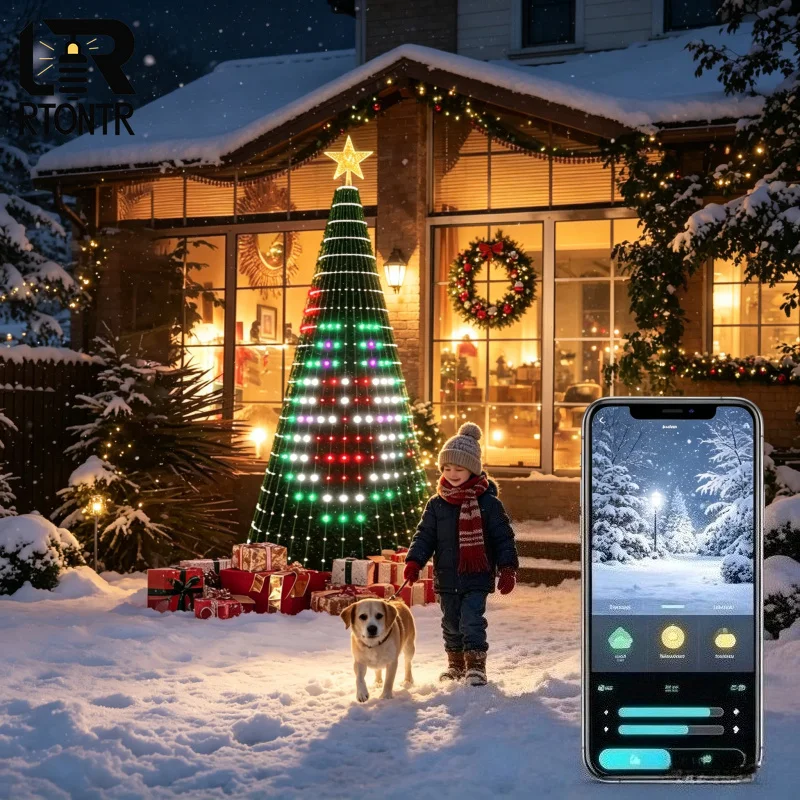 Christmas Tree Star Lights Smart RGB Christmas Light with Remote Timer Music Sync Bluetooth App Controlled Holiday Lighting view 2