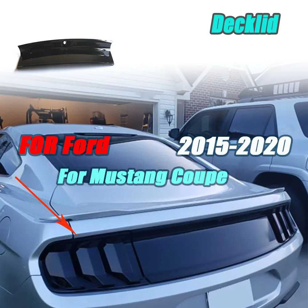 

JCYECF Trunk Lid Decklid Panel Trim For Ford Mustang Coupe 2015-2020 Carbon Fiber Tailgate Rear Bumper Guard Cover Decoration