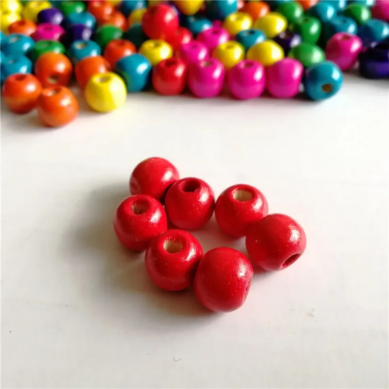 4-20mm Colorful  Round Spacer Wooden Beads Balls Charms for Jewelry Making DIY Accessoreis Fit Necklace Pendant 10-500pcs/lot