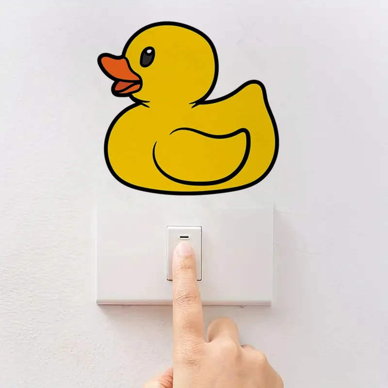 Cartoon Duck Vinyl Decals Bedroom Entryway Living Room Home Decoration Wall Stickers, Waterproof Vinyl Toilet Car Stickers