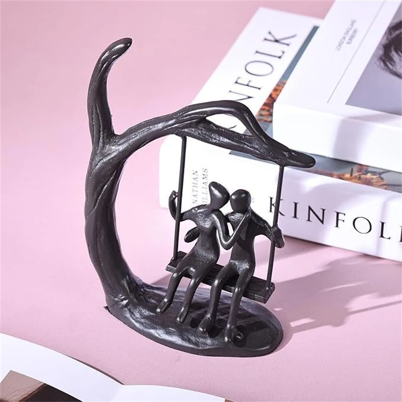 

Чугунные качели, фигурка пары, металлические поделки, свадебный подарок на день Святого Валентина, романтический юбилей, домашний декор, современное искусство