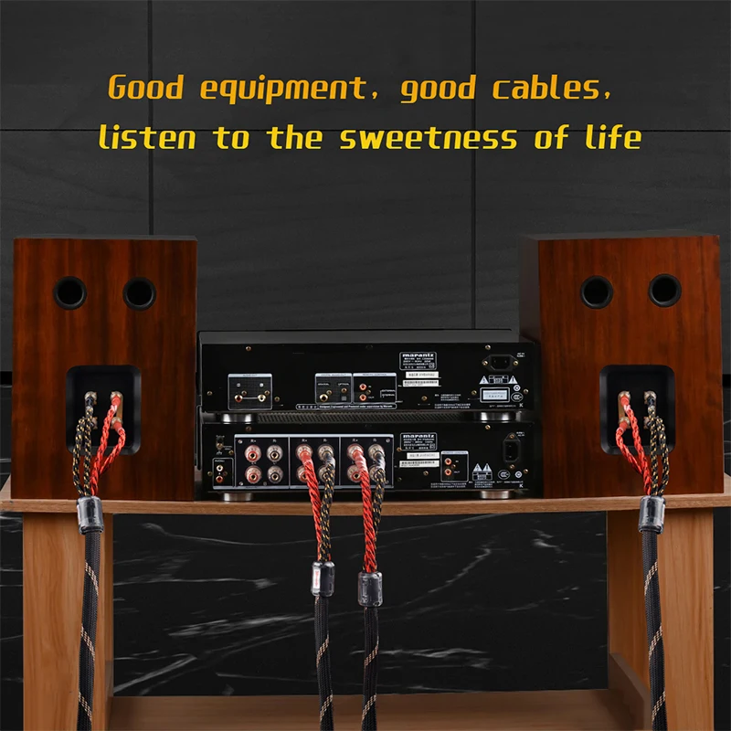 High-End YYAUDlO HlFl Speaker Cables 2 Banana Plug to 4 Banana Jack Banana Plug Connection Ideal for Home Theaters