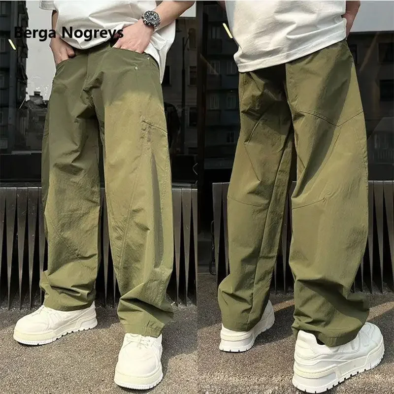 American Retro Design Fashion Brand Machete Pants for Men and Women Deconstruct Oversize Simple Casual Couple Cargo Pants