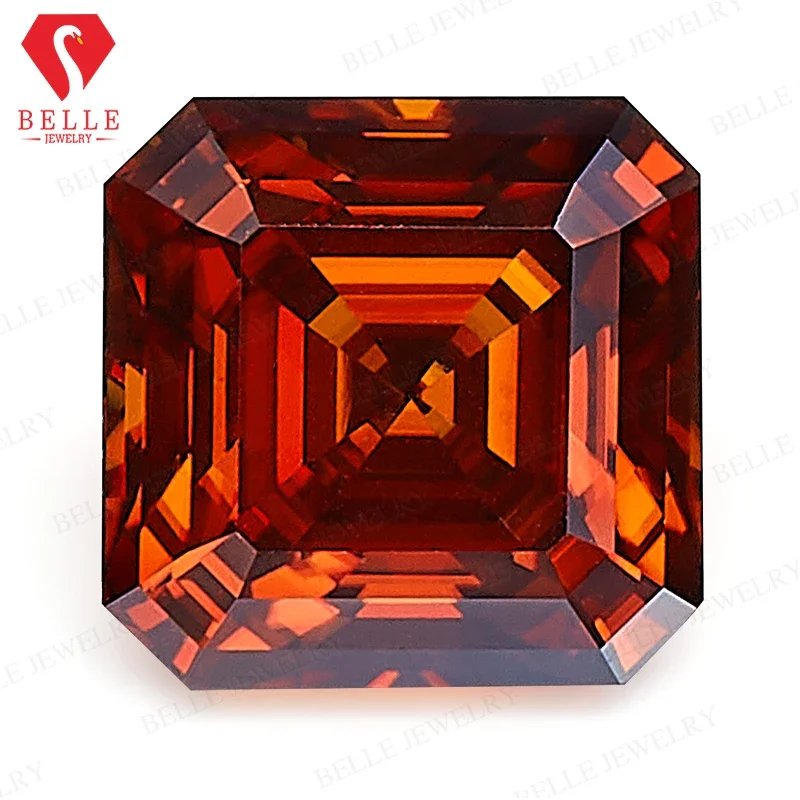 

Moissanite Stone NEW Garnet Red 0.5-5CT Asscher Cut Moissanite GRA Certificate VVS1 Pass Diamond Tester Gemstone Jewelry Making