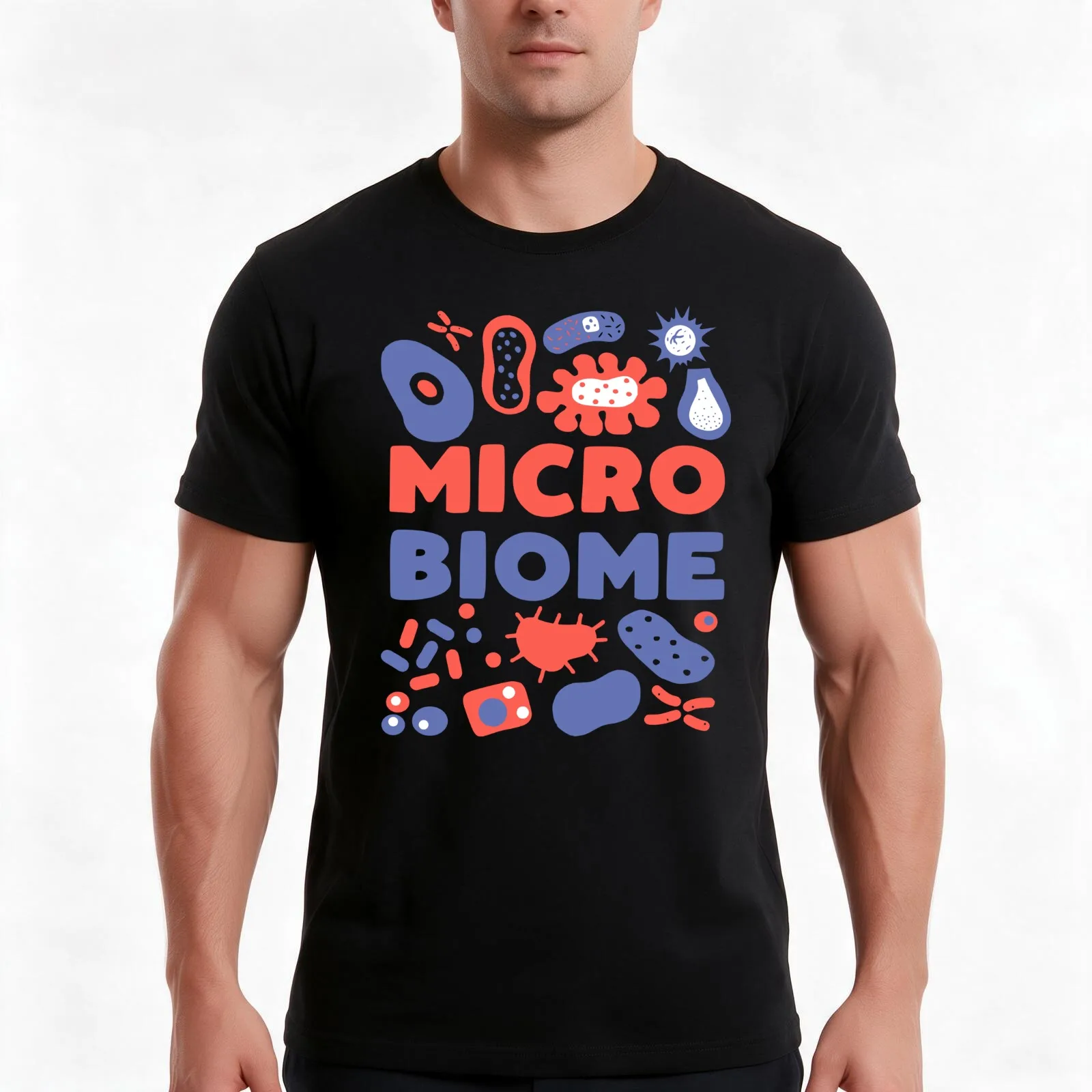 Funny Microbiome - microbiologist gift T-Shirt Summer Casual Cotton Tee Oversized Streetwear Tops Vintage Graphic Print