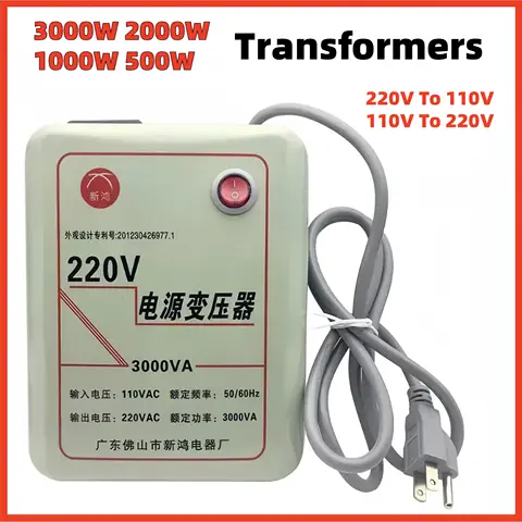3000W 2000W 1000W 500W 전압 변환기 변압기 220V에서 110V로 강압 변환 및 110V에서 220V로 강압 AC 전원 어댑터