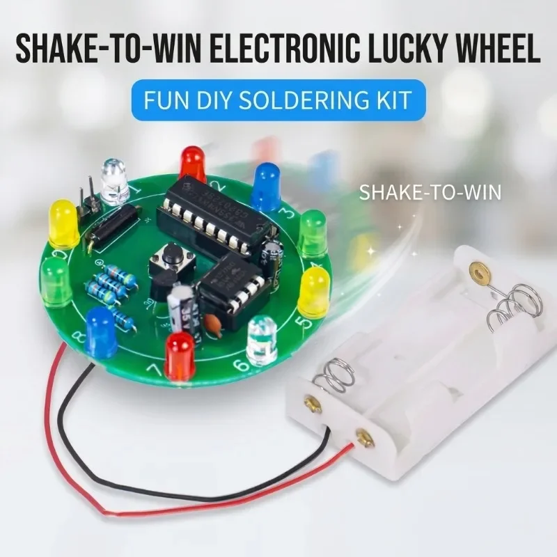 DIY Electronic Shake Lucky Turntable Kit TJ-56-702 Soldering Training Assembled Parts for Student Practical Skill